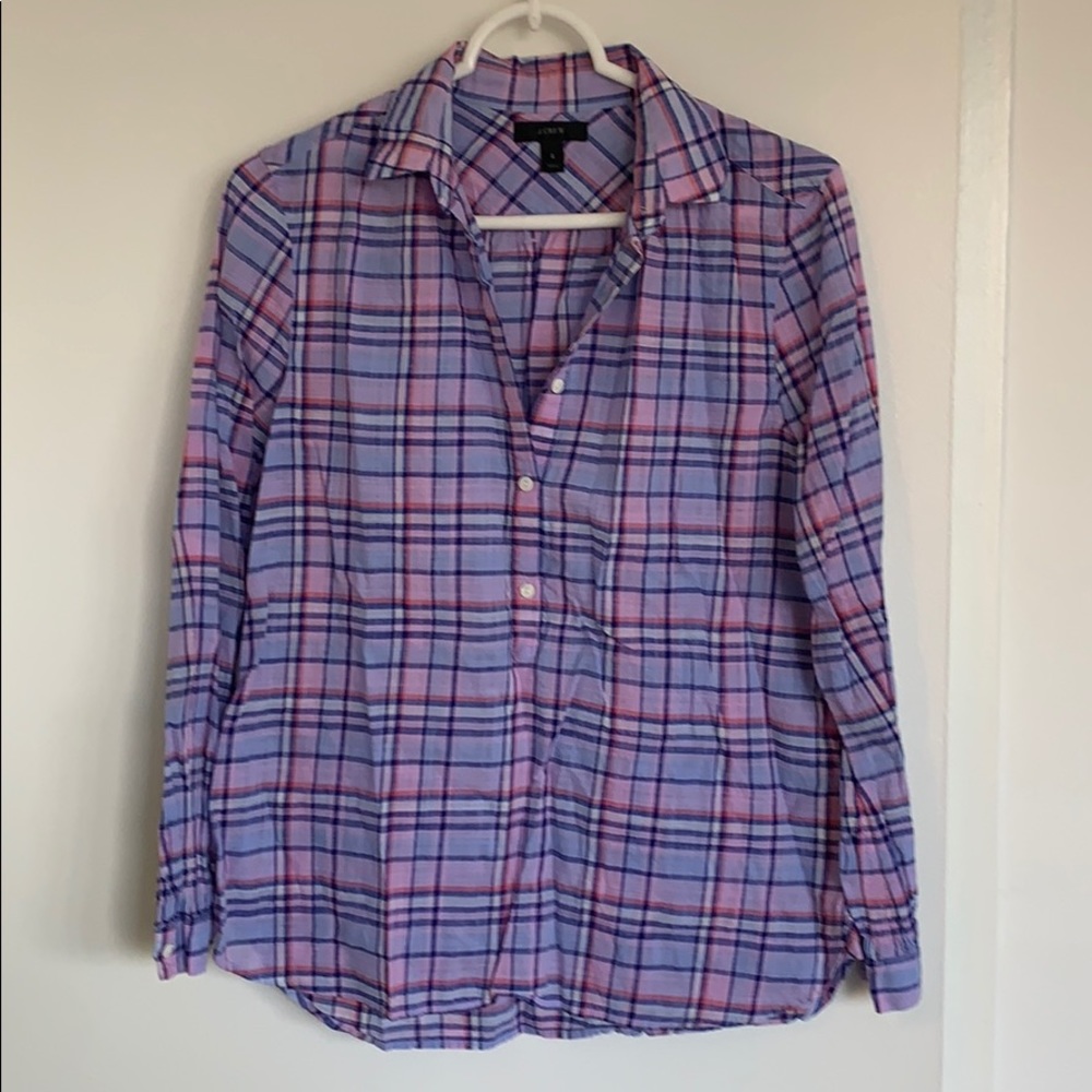 Women’s J. Crew Button Down Plaid Shirt - Sz 2
